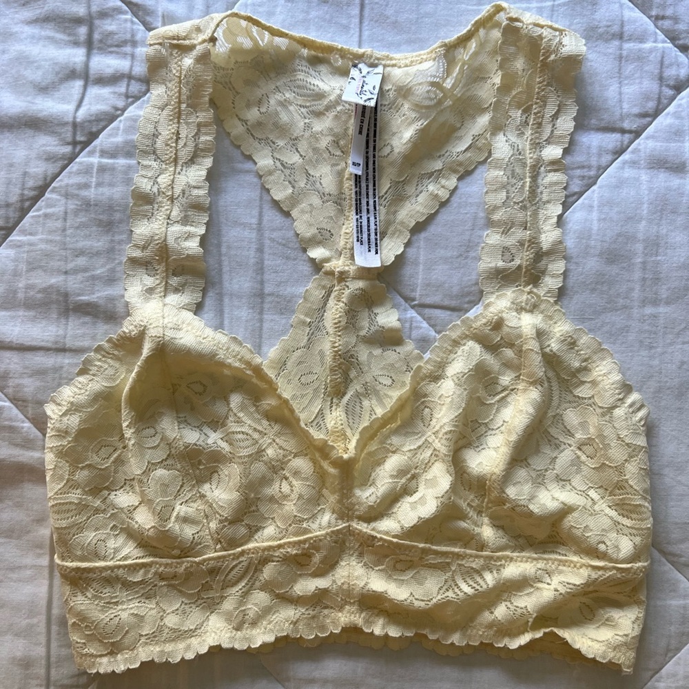 Free People off-white lace bralette